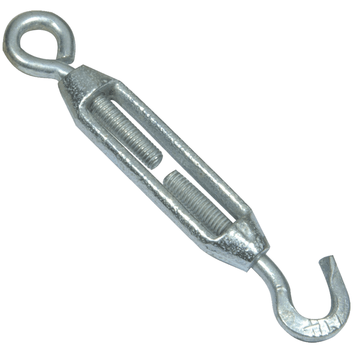 Turnbuckle Hook & Eye, 8mm Galvanized Tensioning Hardware for Cable Wire Rope, Heavy Duty Connector