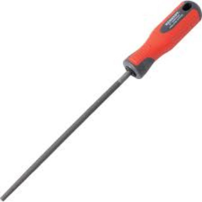 Kennedy 8 inch Round Smooth Engineers File with Handle | Steel File for Precision Work | 200mm