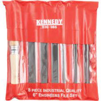 Kennedy 6 inch Engineer's File Set - 8 Piece Steel Hand Files for Metalworking, Woodworking