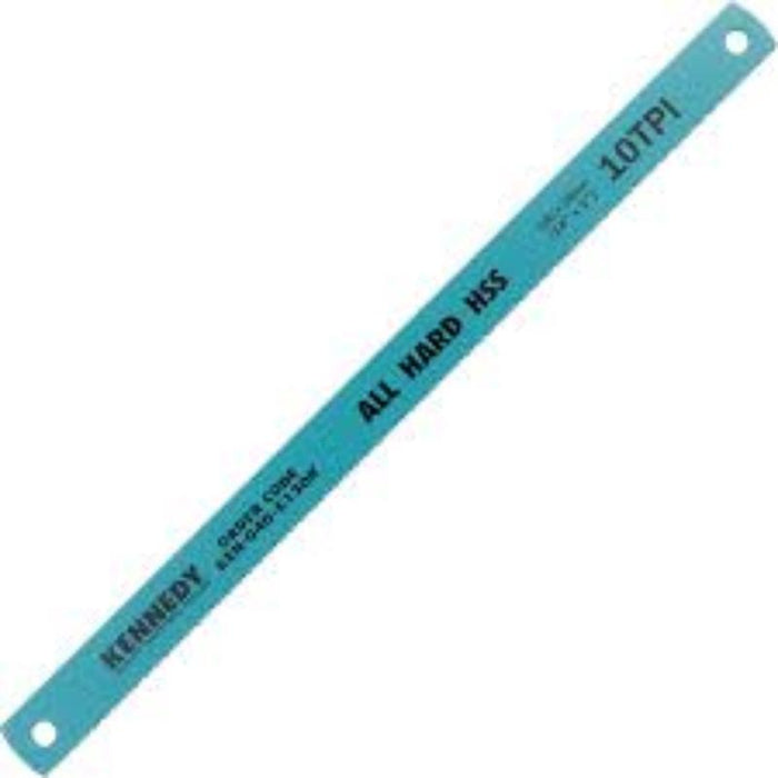 Kennedy 14 inch Hacksaw Blade, All Hard HSS, 10 TPI. High Speed Steel Metal Cutting Blade