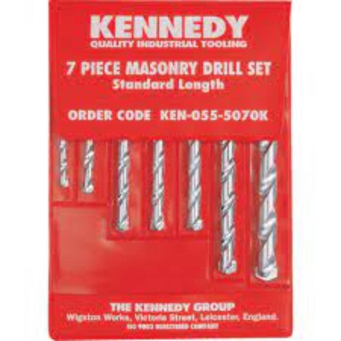 Kennedy 7 Piece Masonry Drill Set - Standard Length - KEN-055-5070K - High Quality Industrial Tooling