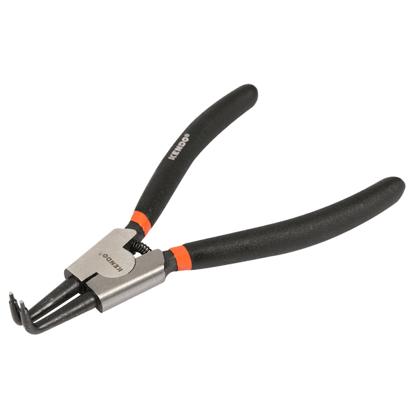Kendo Circlip Pliers - External Bent Tip, C55 Steel, Bi-Material Handle - KEN11502