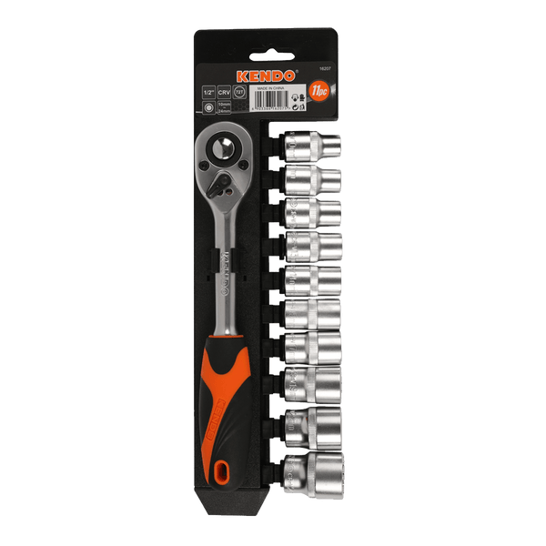 Socket Set 1/2 Dr Kendo 11 Pc 10 24 Mm Ken16207 MTS