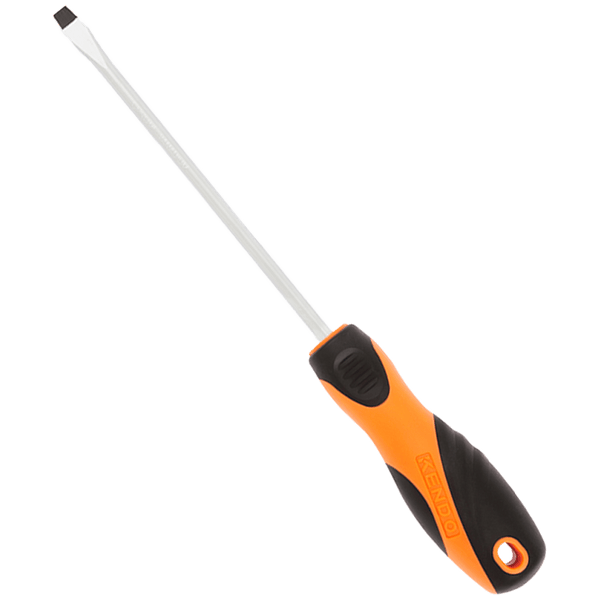 Kendo Flathead Screwdriver - Slotted Screwdriver with Bi-Material Handle - Heavy Duty Tool