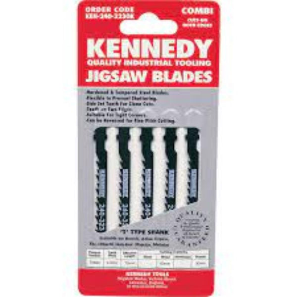 KENNEDY Jigsaw Blades Combi Pack of 5 - Industrial Grade Wood Cutting Blades