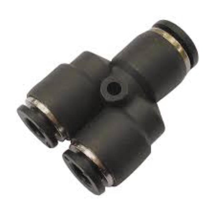 KENNEDY KY10 KEN-FIT 'Y' PIECE 10MM - KEN2916830K. Black plastic pneumatic fitting. 'Y' connector for air hoses and tubes. 