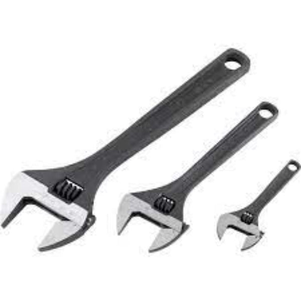 KENNEDY Adjustable Wrench Set: 4\", 8\", 12\" Phosphate Finish. Premium Wrenches.