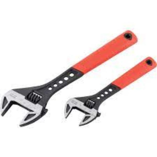 KENNEDY Adjustable Wrenches Set: 8" & 12" Soft Grip, Phosphate Finish - Professional Hand Tools