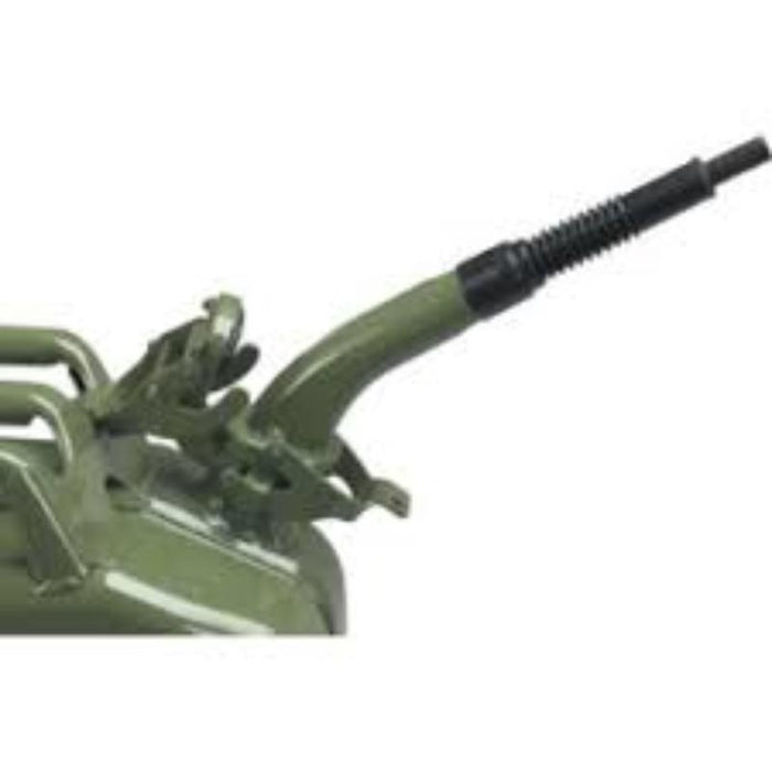 Kennedy Jerry Can Spout with Flexible Head: Fuel Can Nozzle, Jerrycan Pour Spout, Replacement Spout, Fuel Transfer, Green metal.