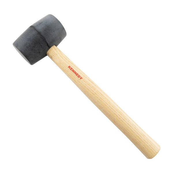 Kennedy 16oz BLACK RUBBER MALLET, HICKORYHANDLE
