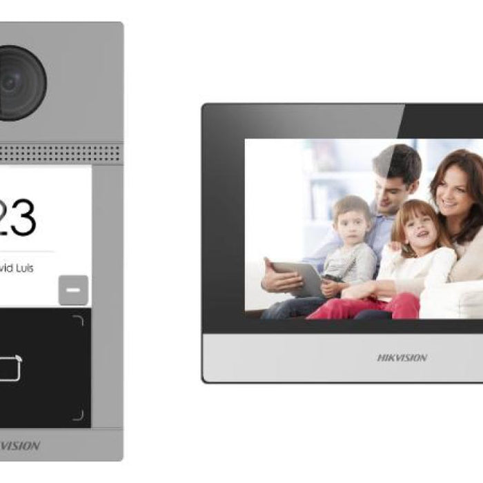 Hikvision IP video intercom kit DS-KIS604-P(D) | DS-KABV8113-RS/SURFACE - image 1