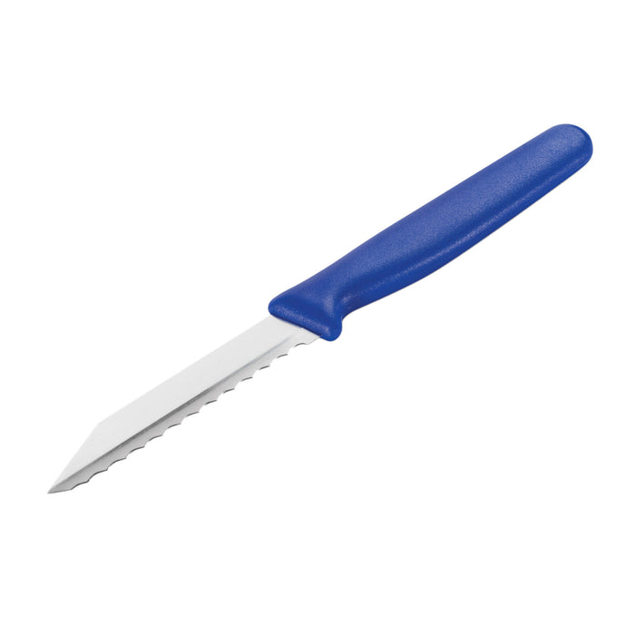Blue Handle Bakers Knife Serrated 70mm Blade | Chavda.com