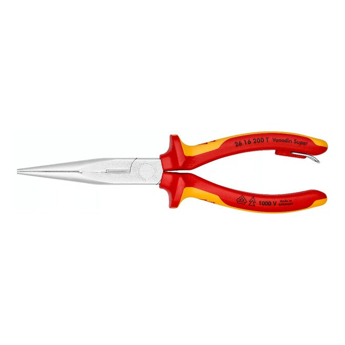 Knipex PLIER - LONG NOSE/CUTTER 200MM VDE 1000V CHROME - KPX2616200