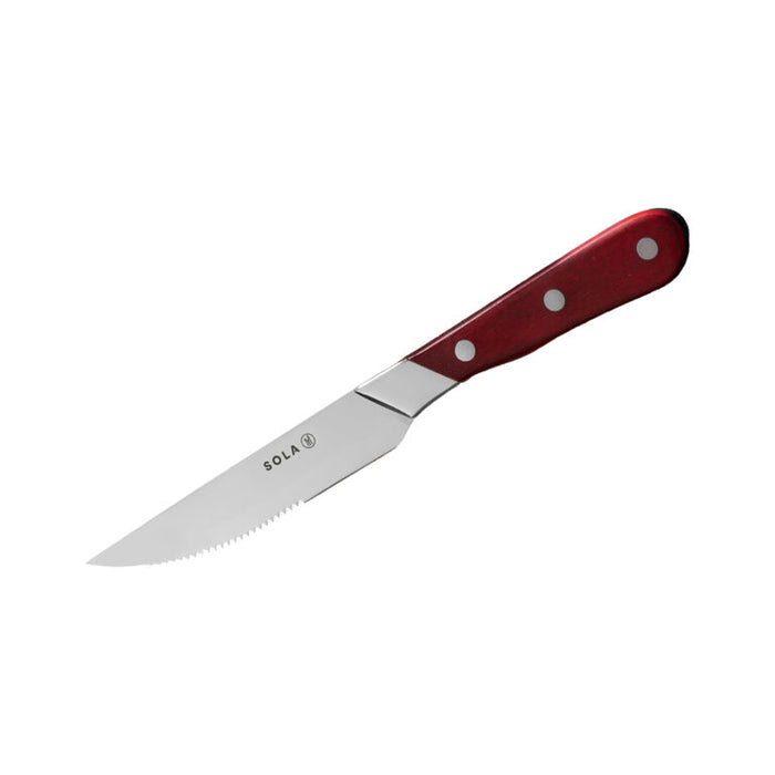 STEAK KNIFE DELUXE BROAD BLADE - BROWN HANDLE - KNS3120