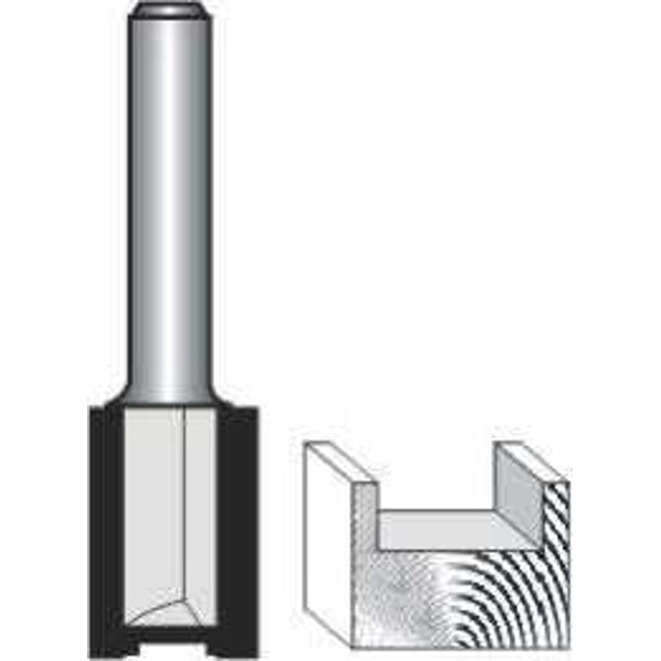 12mm Straight Router Bit - 2 Flute, 25mm Cut Depth, 1/4 inch Shank - Woodworking Tool