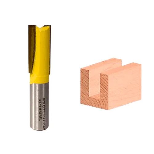 PRO-TECH ROUTER BIT STRAIGHT LONG 14 X 32MM - 1/4" SHANK (TCT) - KP14MML