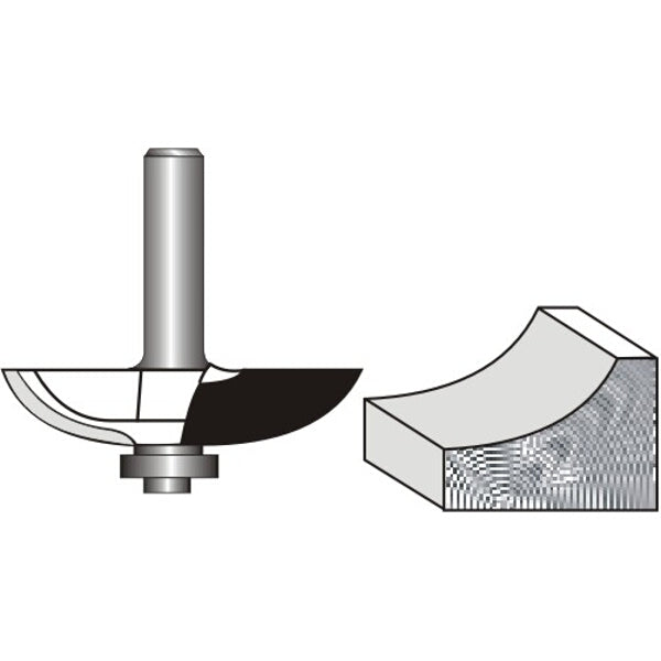 Cove Panel Raiser Router Bit: 89mm x 16mm, 1/2 inch shank, for woodworking & shaping. Cutter with wood profile.