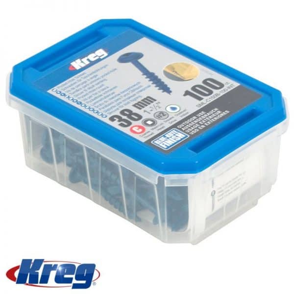 KREG Blue Kote Pocket Hole Screws 38Mm 1.50' #8 Coarse Thread Mx Loc 1 - KR SML-C150B-100-INT