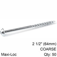 KREG ZINC POCKET HOLE SCREWS 64MM 2.50' #8 COARSE THREAD MX LOC 50CT