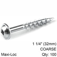 Kreg Zinc Pocket Hole Screws 32mm 1.25