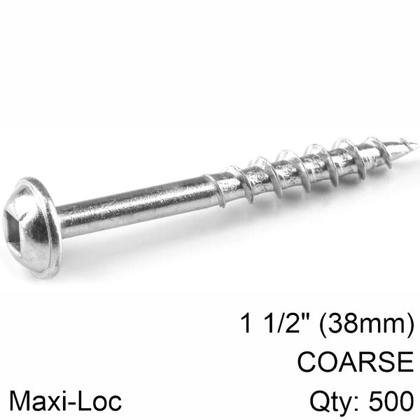 Kreg Kreg Zinc Pocket Hole Screws 38 Mm 1.50' #8 Coarse Thread Mx Loc 500 Ct Kr Sml C150 500