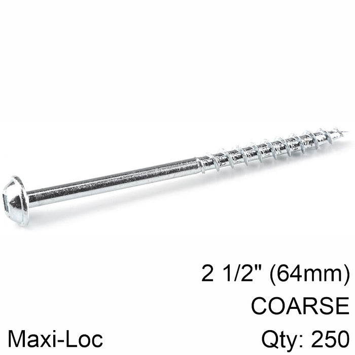 Kreg Kreg Zinc Pocket Hole Screws 64 Mm 2.50' #8 Coarse Thread Mx Loc 250 Ct Kr Sml C250 250