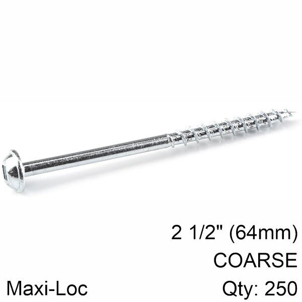 Kreg Kreg Zinc Pocket Hole Screws 64 Mm 2.50' #8 Coarse Thread Mx Loc 250 Ct Kr Sml C250 250