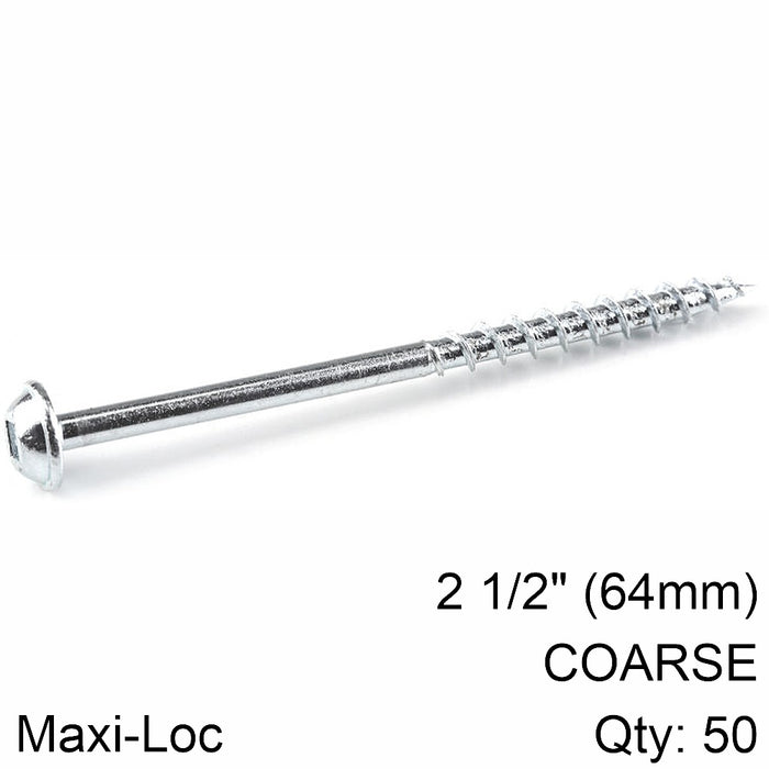Kreg Kreg Zinc Pocket Hole Screws 64 Mm 2.50' #8 Coarse Thread Mx Loc 50 Ct Kr Sml C250 50