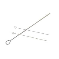 Stainless Steel Kebab Skewers 300mm (12 Pack) - Oval BBQ Skewers for Grilling, Roasting