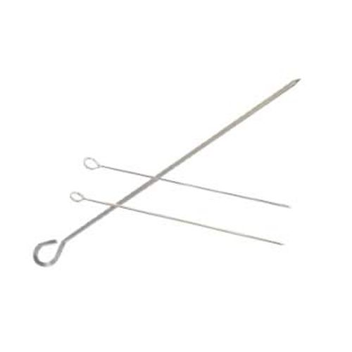 Stainless Steel Kebab Skewers 300mm (12 Pack) - Oval BBQ Skewers for Grilling, Roasting