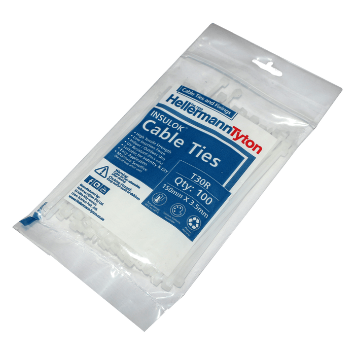 Cabletie Ht White 150 X3.5 Mm Pk100 T30 R Kss2020
