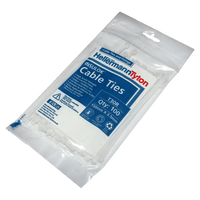 HellermannTyton Insulok Cable Ties: White, T30R, 100 Pack, 150mm x 3.5mm