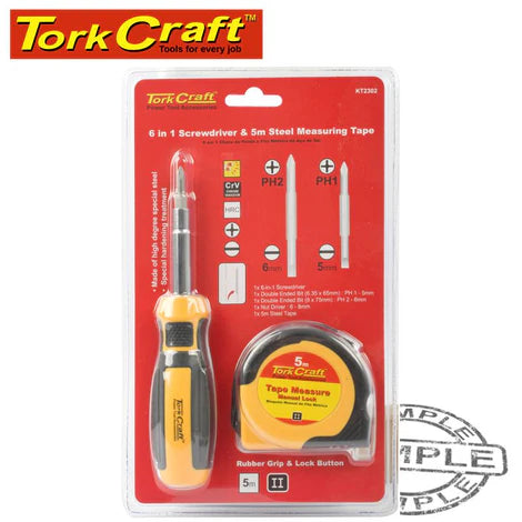 Tork Craft | Screwdriver 6 in 1 & 5m Measuring Tape - KT2302