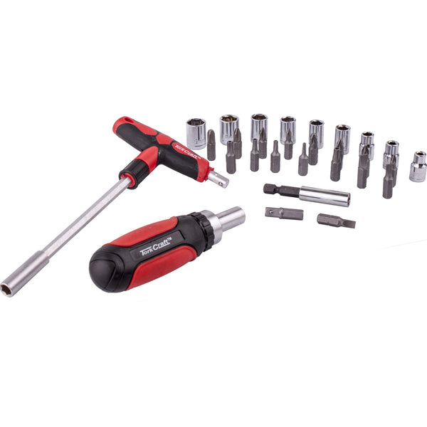TORK CRAFT 29PC RATCHETING SCREWDRIVER & T-HANDLE TOOL SET KT6002