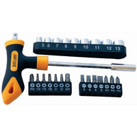 Screwdriver Set with Socket Set & T-Handle Driver | 24 Piece Tool Kit for Home Repair & DIY Projects