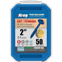 Kreg Blue-Kote Wr Pocket Screws 2'#8 Coarse Washer Head 50Ct - SML-C2B-50
