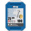 Kreg Pocket Hole Screws 1' Coarse -100Ct KR SPS-C1-100-INT - KR-SPS-C1-100