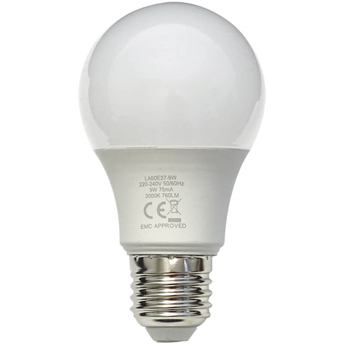 Major Tech 9W A60 E27 LED Lamp 6000K LA60E27-9C