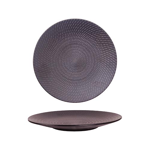 LUZERNE Urban - Black Swirl - Round Coupe Plate - 23.5Cm (12) - LAAK6110023/039021A