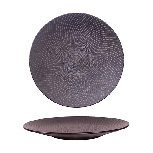 LUZERNE Urban Black Swirl Round Coupe Plate 27.5cm - Fine Dining Dinnerware