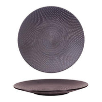 LUZERNE Urban Black Swirl Round Coupe Plate 31cm - Designer Dining & Restaurant Tableware