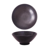 LUZERNE Urban Black Swirl Round V-Bowl 15.5cm | Stylish Black Bowl | Durable Tableware for Fine Dining