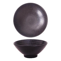 LUZERNE URBAN Black Swirl Round V-Bowl - 18cm - Designer Bowl for Fine Dining, Restaurant & Home Use | Chavda.com
