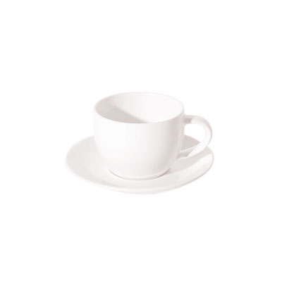 LUZERNE NEW BONE White Espresso Cup 11CL - Elegant Porcelain Coffee Cup and Saucer Set for Home & Cafe