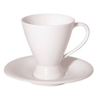 LUZERNE White Cup and Saucer Set - Fine Bone China, Elegant Design, Kitchenware