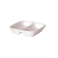 LUZERNE New Bone - White - Square 2 Compt. Dish - 8.5Cm (24) - LACW1800110