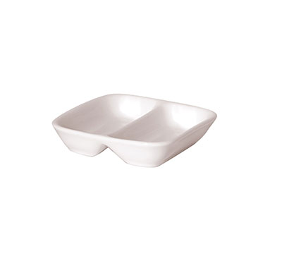 LUZERNE New Bone - White - Square 2 Compt. Dish - 8.5Cm (24) - LACW1800110