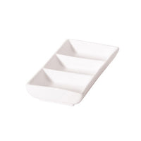 LUZERNE New Bone - White - Rectangle 3 Compt. Dish - 12Cm (24) - LACW1800212