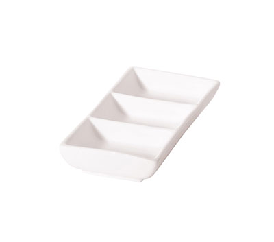 LUZERNE New Bone - White - Rectangle 3 Compt. Dish - 12Cm (24) - LACW1800212