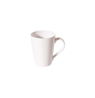 Luzerne White Conical Mug - 36CL New Bone China Coffee Cup - Modern Drinkware